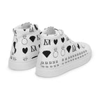 White high-top canvas sneakers from Daemon's Dim Diamonds Artica Blizzard Male collection, shown from the right back angle.