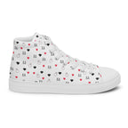 Daemon Luxury Speckled Diamonds Artica Blizzard male high-top canvas shoes in white, showing right outside view.