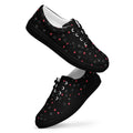 Black men's lace-up canvas shoes with speckled diamond pattern from Daemon Luxury's NEMESIS collection.