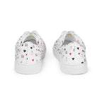 Daemon Luxury Speckled Diamonds Artica Blizzard male lace-up canvas shoes in white, featuring a stylish speckled diamond pattern.