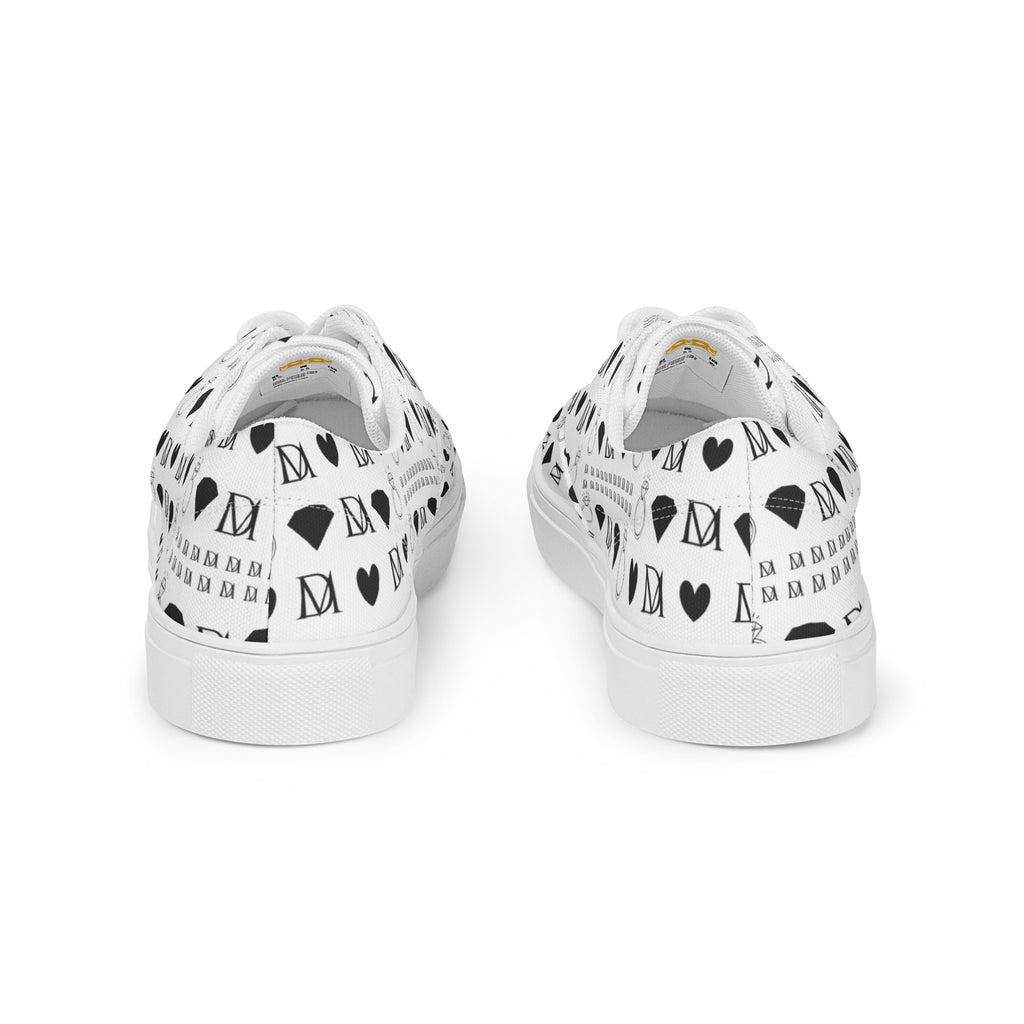 White men's canvas lace-up shoes from Daemon Luxury's Dim Diamonds Artica Blizzard collection.