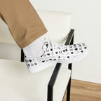 White men's lace-up canvas shoes from Daemon Luxury's Dim Diamonds Artica Blizzard collection, shown from the front.