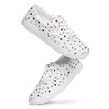 White men's lace-up canvas shoes featuring speckled diamond design by Daemon Luxury, Artica Blizzard Male collection.