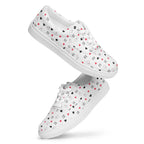 White men's lace-up canvas shoes featuring speckled diamond design by Daemon Luxury, Artica Blizzard Male collection.