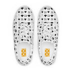 White men's lace-up canvas shoes from Daemon Luxury's Dim Diamonds Artica Blizzard collection, showing front view.