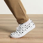 White men's lace-up canvas shoes from Daemon Luxury's Dim Diamonds Artica Blizzard collection, front view showing stylish design.
