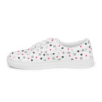 White Daemon Luxury Speckled Diamonds Artica Blizzard male lace-up canvas shoes, view of left outside side.