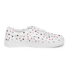White men's lace-up canvas shoes featuring speckled diamond patterns from Daemon Luxury Artica Blizzard collection.