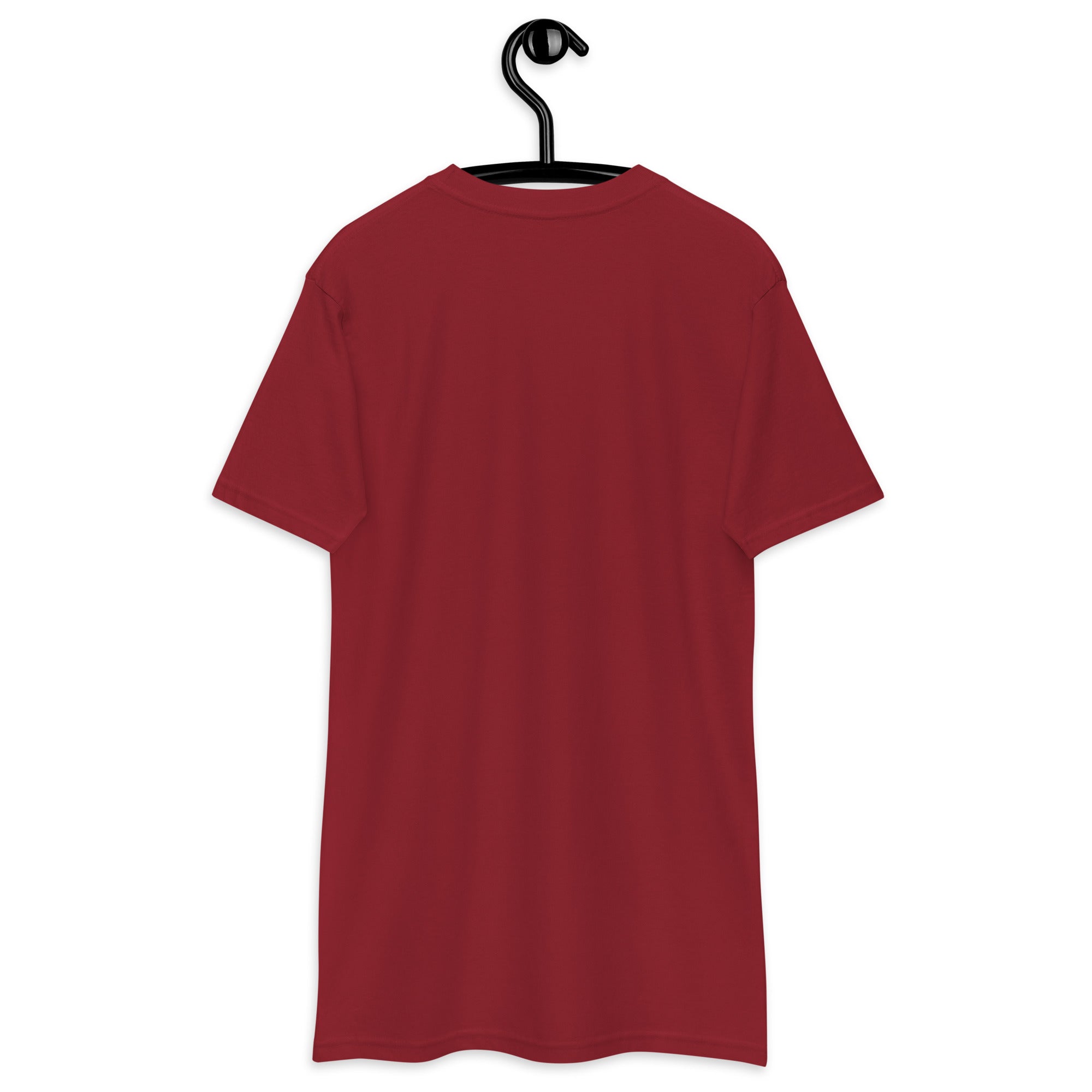 Daemon Distilled Blood heavyweight men's T-shirt in brick red, featuring a bold back print and premium cotton fabric.