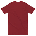 Daemon Distilled Blood Heavyweight men's T-shirt in brick red, front and back view showcasing the premium design and fit.
