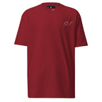 Daemon Distilled Blood Heavyweight men's brick-red T-shirt with front graphic design, premium quality, and comfortable fit.