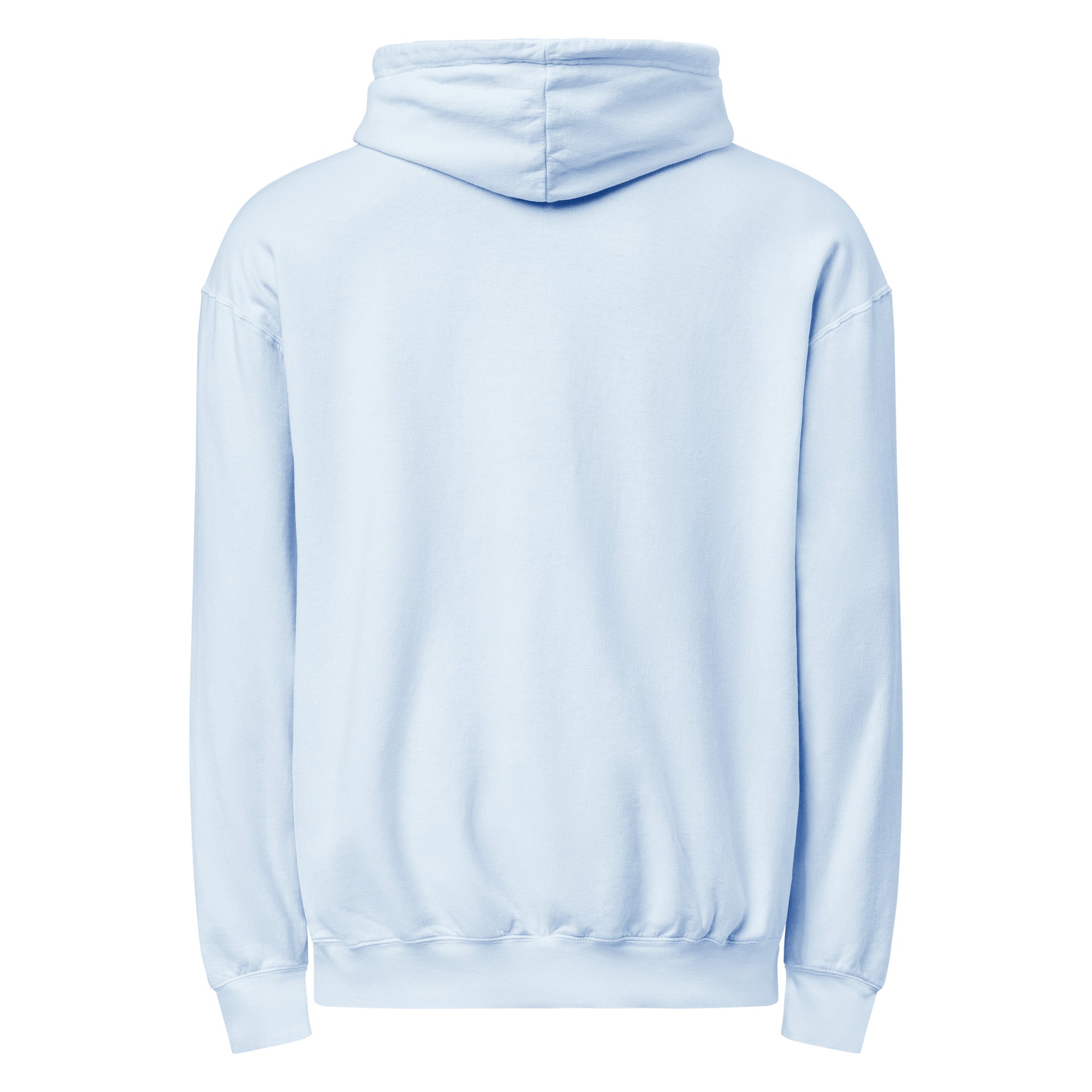 Daemon Oceanic Skyline unisex lightweight fleece hooded sweatshirt in comfort colors Hydrangea, garment-dyed for a soft finish.