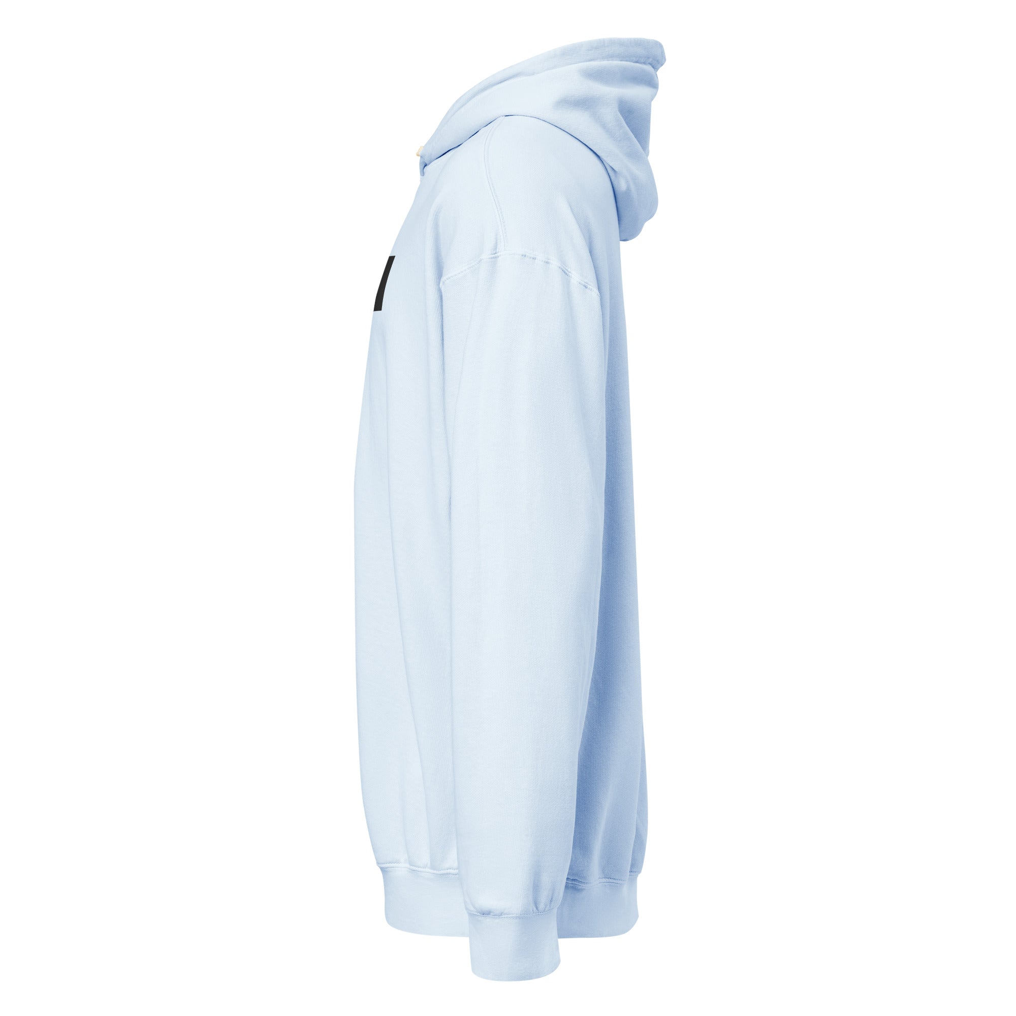 Daemon Oceanic Skyline unisex lightweight fleece hoodie in Hydrangea, garment-dyed, casual hooded sweatshirt for comfort.