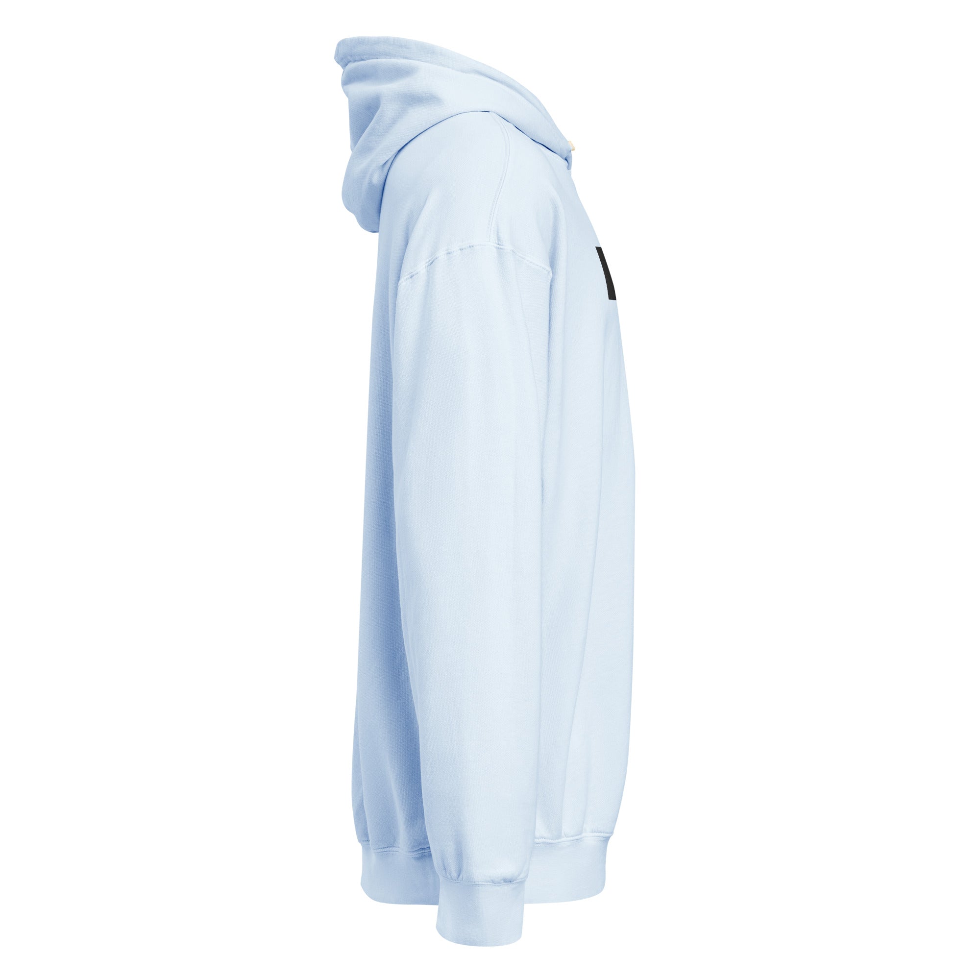 Daemon Oceanic Skyline unisex lightweight fleece hoodie with garment dye in Hydrangea, comfortable and casual.