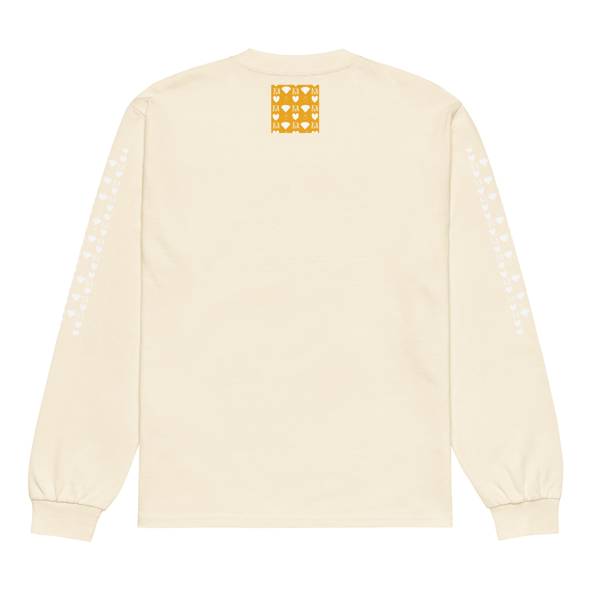 Daemon Luxury Frosted Diamonds Timbrata unisex heavyweight long-sleeve ecru shirt with back design