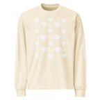 Unisex Frosted Diamonds Timbrata premium heavyweight long-sleeve shirt in ecru by Daemon Luxury, front view.