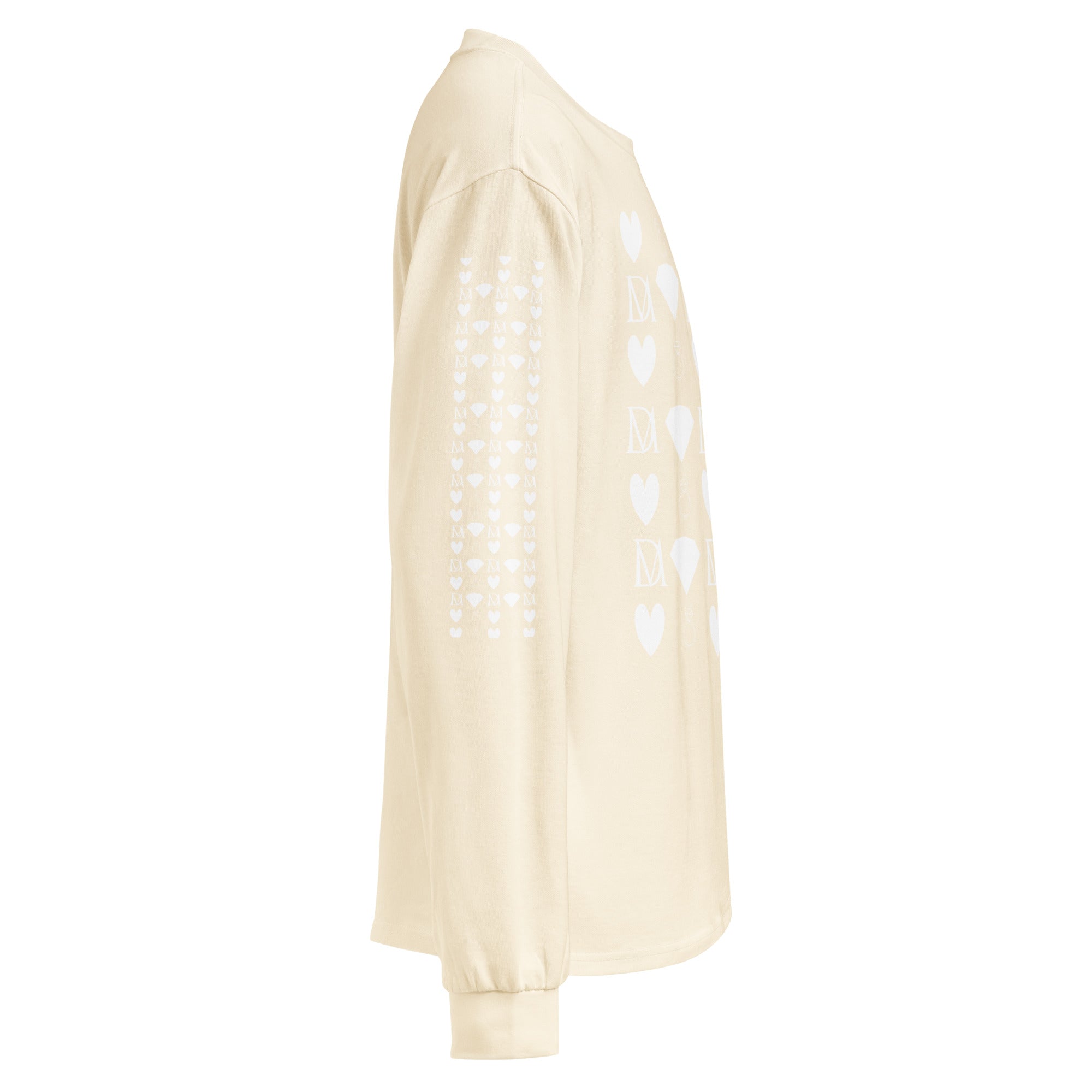 Daemon Luxury Frosted Diamonds Timbrata unisex heavyweight long-sleeve shirt in ecru with premium design details.