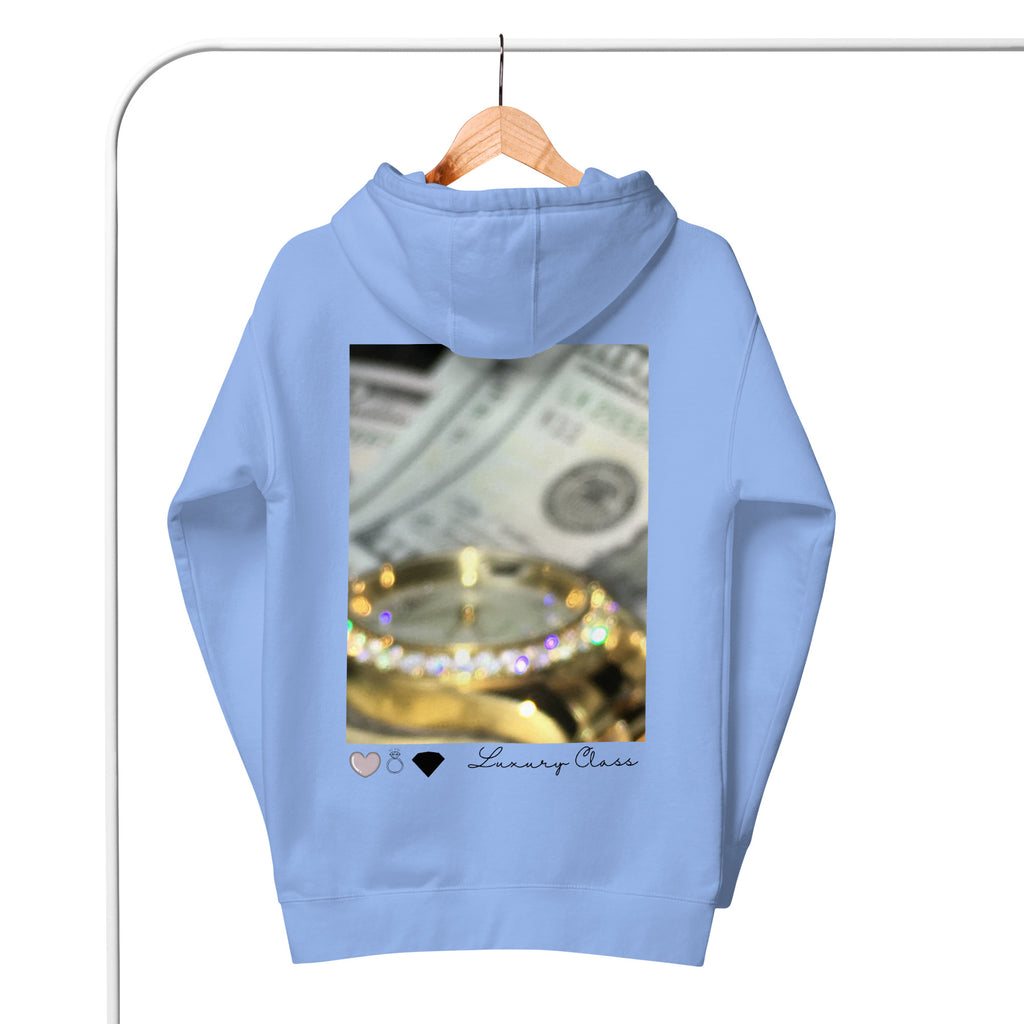 Daemon Luxury Overseas Scale Paco unisex Carolina blue hoodie with front pocket and hood, casual fit and soft fabric.
