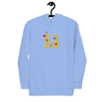 Unisex Carolina Blue hoodie from Daemon Luxury featuring the Overseas Scale (Paco) design on the front.