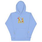 Unisex Carolina blue Daemon Luxury Overseas Scale Paco hoodie with front design and hood, premium cotton fabric.