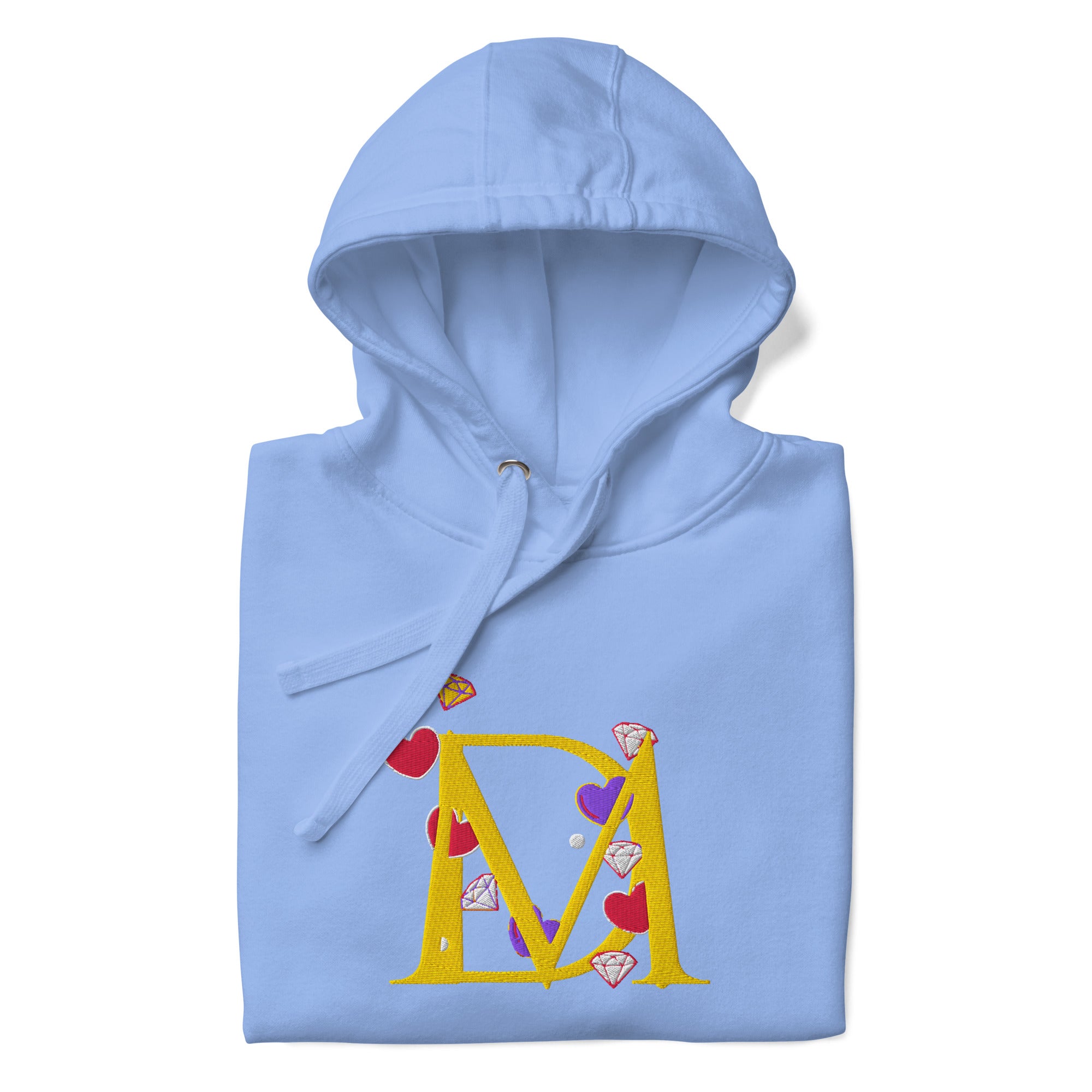 Daemon Luxury Overseas Scale Paco unisex Carolina Blue hoodie with front pocket and hood, premium pullover sweatshirt.
