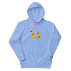 Daemon Luxury Overseas Scale Paco unisex Carolina blue hoodie with front design and hood, premium casual pullover sweatshirt.
