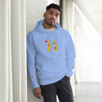 Unisex Carolina blue hoodie from Daemon Luxury featuring a front view, soft fabric, and casual fit.