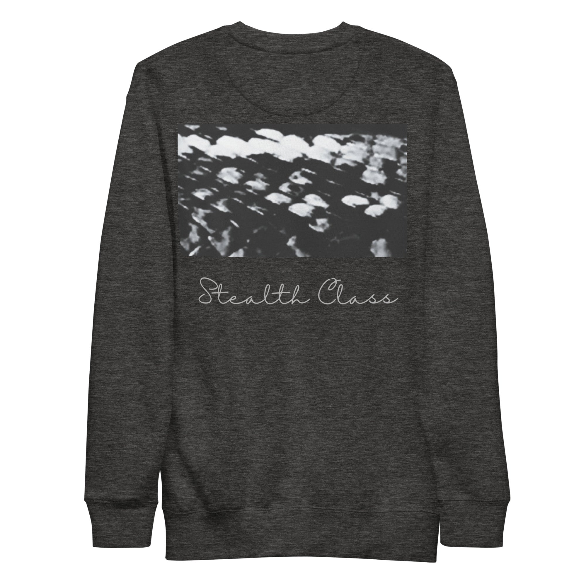 Daemon Serpentine Columbiana .1 unisex charcoal heather sweatshirt with a detailed back design.