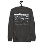Unisex charcoal Heather Daemon Serpentine Columbiana .1 premium sweatshirt with a back design, stylish and comfortable casual wear.
