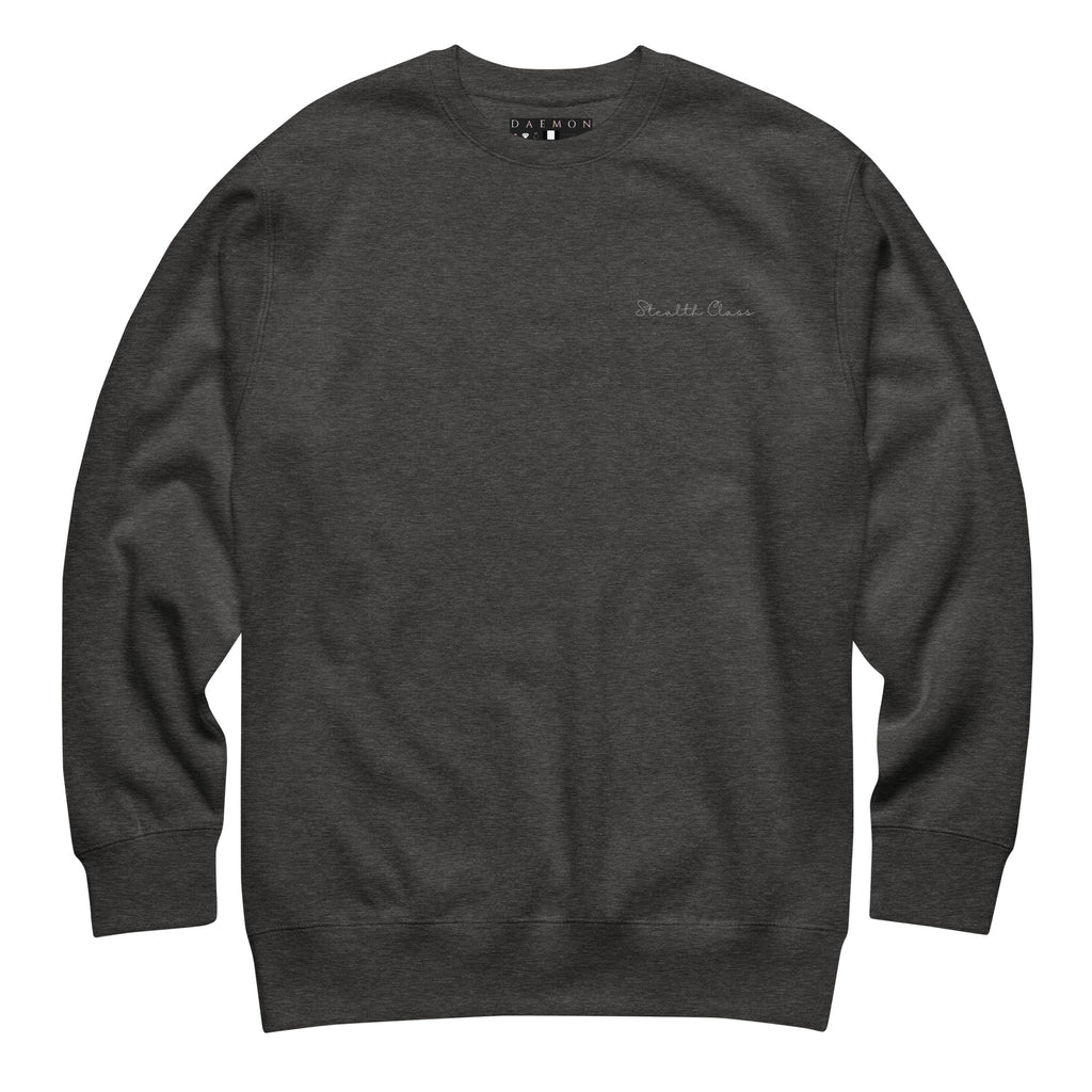 Daemon Serpentine Columbiana .1 unisex charcoal heather sweatshirt with front design, premium felpa fabric, comfortable and stylish.