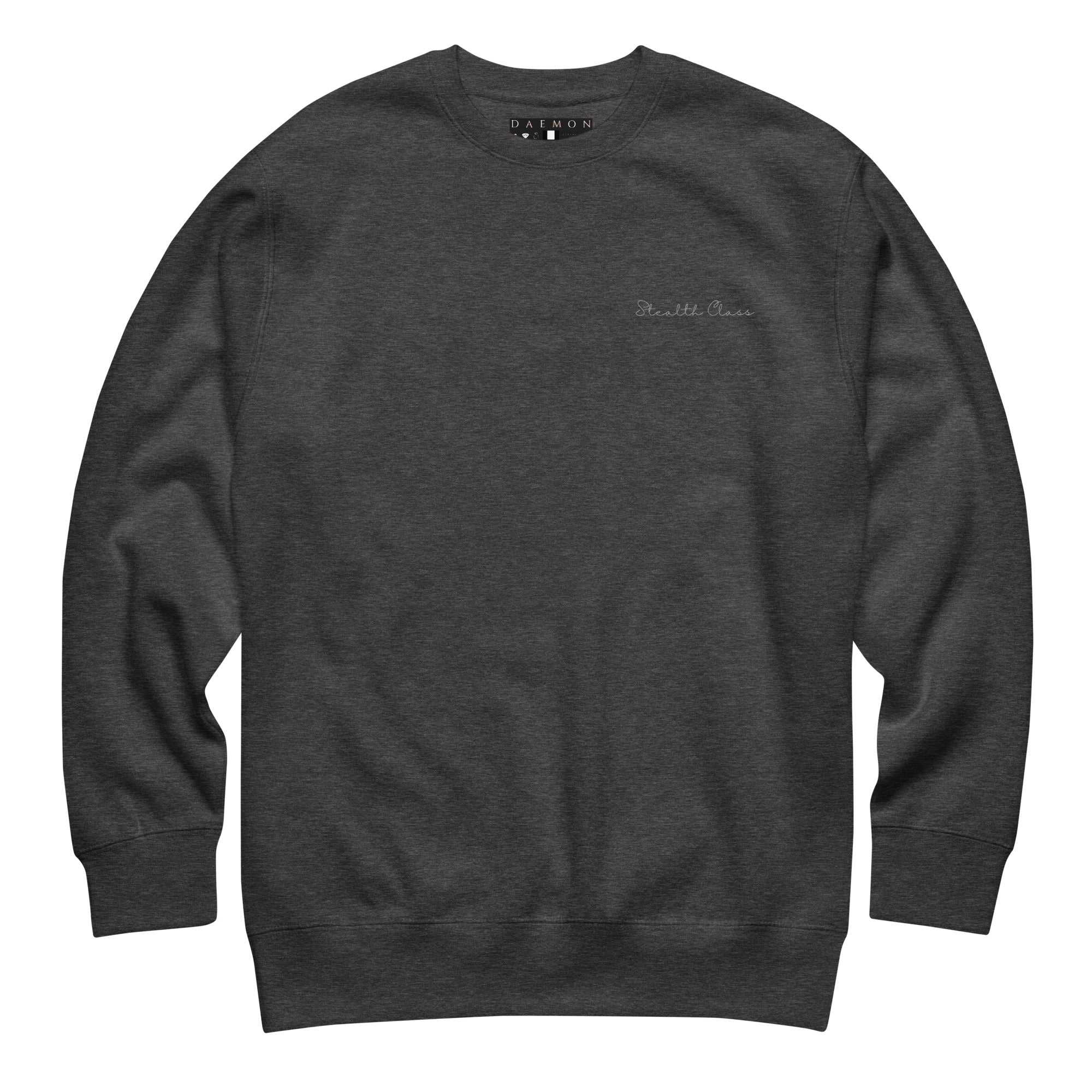 Daemon Serpentine Columbiana .1 unisex charcoal heather sweatshirt with front design, premium felpa fabric, comfortable and stylish.
