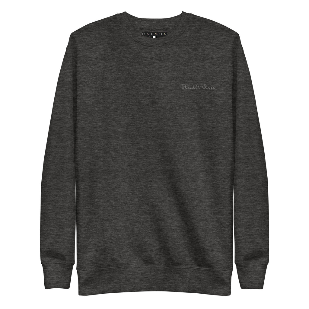 Unisex charcoal heather Daemon Serpentine Columbiana .1 sweatshirt with front graphic, premium soft fabric, casual style.