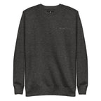 Unisex charcoal heather Daemon Serpentine Columbiana .1 sweatshirt with front graphic, premium soft fabric, casual style.