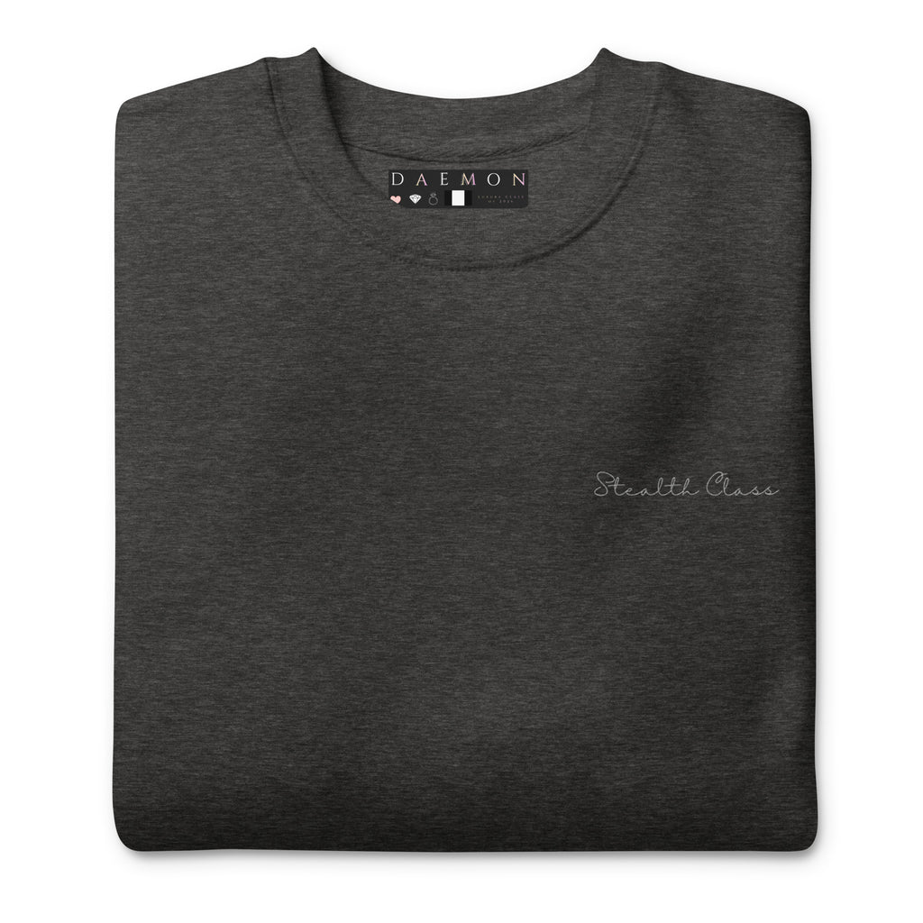 Unisex charcoal Heather Daemon Serpentine Columbiana .1 premium sweatshirt with front design, casual style and comfortable fit.