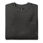 Unisex charcoal Heather Daemon Serpentine Columbiana .1 premium sweatshirt with front design, casual style and comfortable fit.