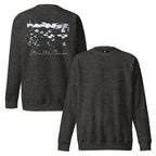 Daemon Serpentine Columbiana .1 unisex charcoal heather sweatshirt with front and back views, premium casual sweatshirt for everyday wear.