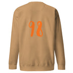 Unisex khaki Honey Butter Felpa sweatshirt by Daemon with a relaxed fit and soft fabric, back view showing the design.