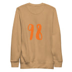 Unisex khaki Honey Butter Felpa sweatshirt by Daemon, showing the back design and premium cotton fabric.