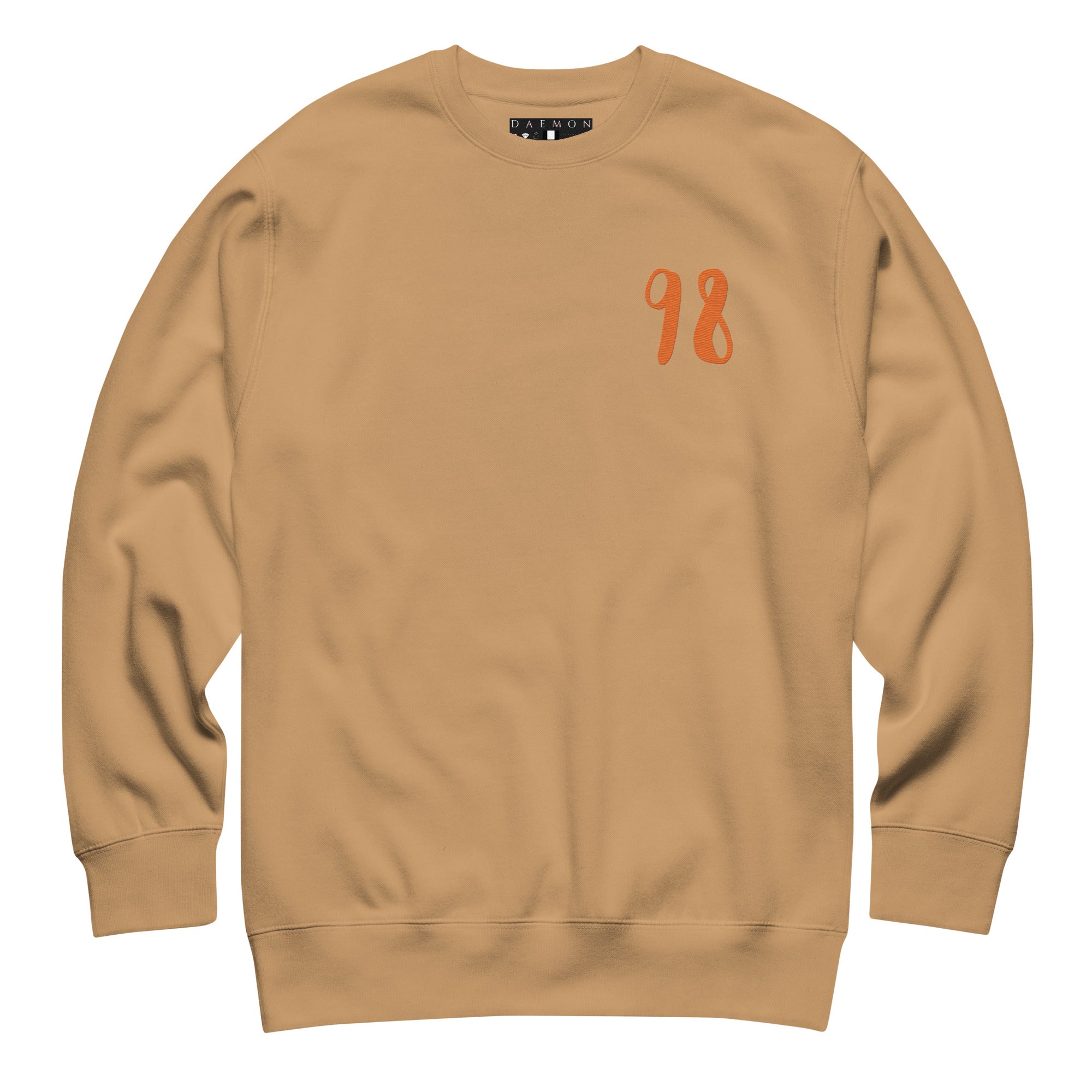 Unisex khaki Honey Butter Daemon sweatshirt with front graphic, soft premium cotton fabric, casual stylish sweatshirt.