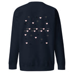 Daemon Oceanic Nights unisex navy blazer sweatshirt, premium fleece fabric, relaxed fit, front and back view.