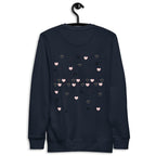 Daemon Oceanic Nights unisex navy blazer sweatshirt with a relaxed fit and comfortable fabric, front view.