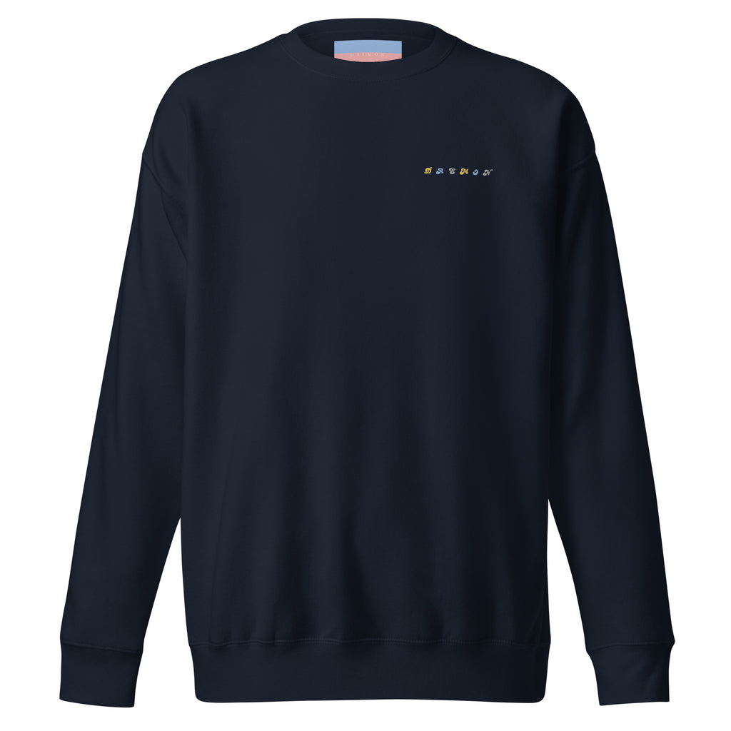 Daemon Oceanic Nights unisex navy blazer sweatshirt, premium fleece pullover with front design and comfortable fit.