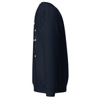 Daemon Oceanic Nights unisex navy blazer sweatshirt, premium cotton fabric, casual fit, featuring Oceanic Nights design.