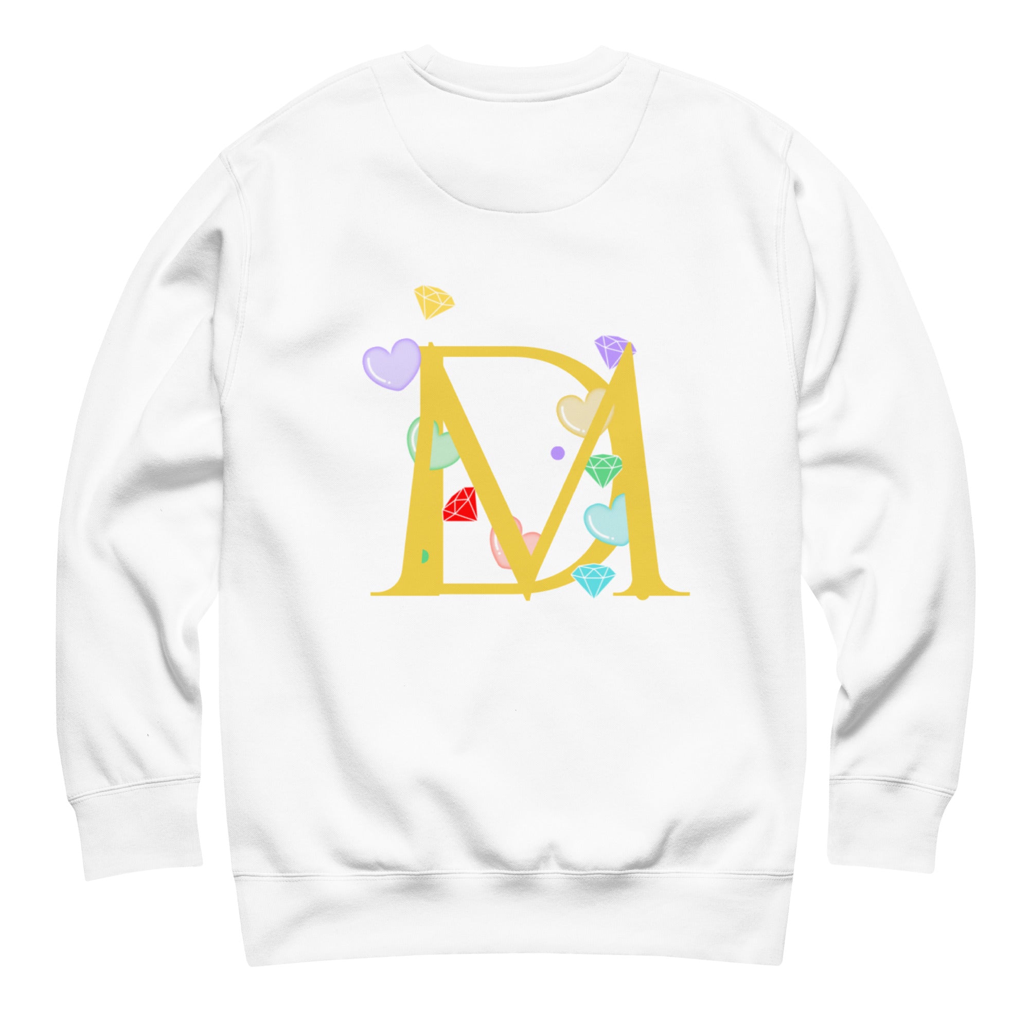 Unisex white Daemon Las Palmas Felpa sweatshirt shown from the back, featuring a comfortable, premium casual design.