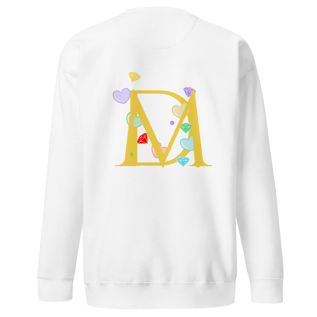 White Daemon Las Palmas premium unisex sweatshirt with back graphic, made from soft, comfortable fleece fabric.