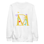 Unisex white Daemon Las Palmas Felpa premium sweatshirt shown from the back, featuring a comfortable fit and stylish design.