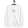 Daemon Las Palmas unisex white fleece sweatshirt with front design, premium casual sweatshirt for everyday wear.