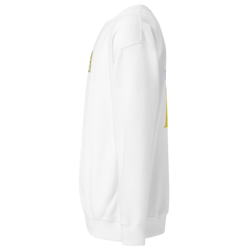 White Daemon Las Palmas unisex premium sweatshirt with a relaxed fit and soft fleece fabric.
