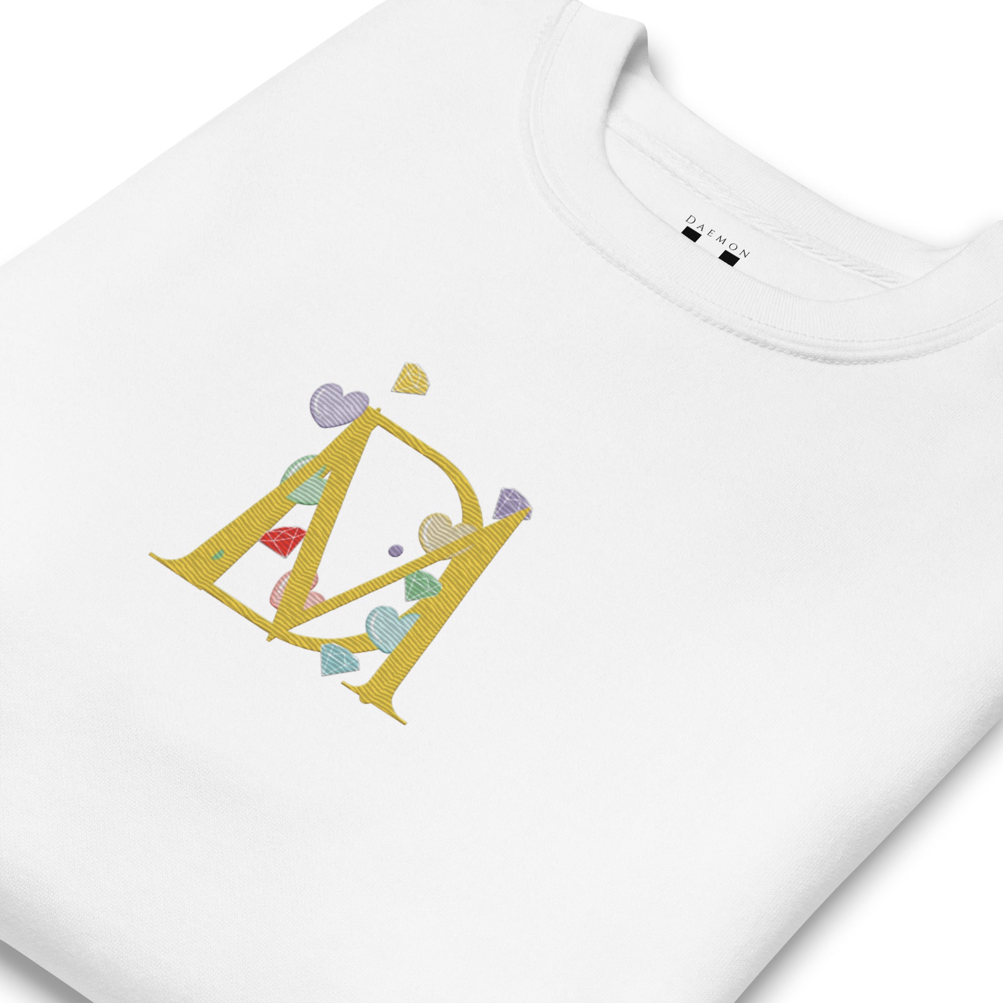 Daemon Las Palmas unisex white fleece sweatshirt, premium casual sweatshirt with a cozy, soft fabric and stylish design.