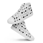 White high-top canvas shoes from Daemon Luxury's Dim Diamonds Artica Blizzard Female collection, featuring stylish ankle coverage.